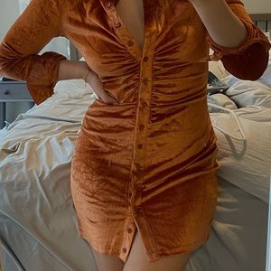 Size Small/Extra Small Koana velour dress in burnt orange